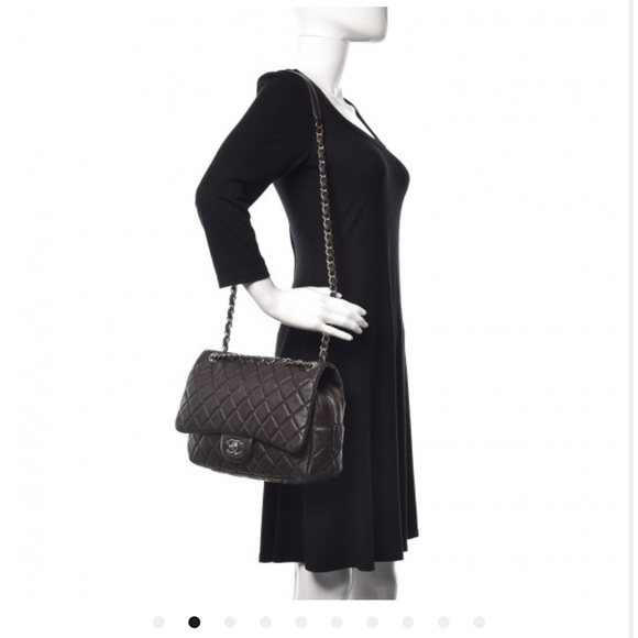 Authentic Chanel East Flap Jumbo Zip Around Flap Bag in Brown - Picture 2 of 3